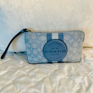 Coach Blue and White Wristlet